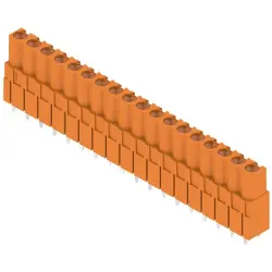 Pin header, 18 pole, pitch 5.08 mm, straight, orange, 1648950000