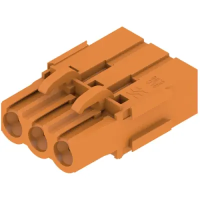 Pin header, 3 pole, pitch 5.08 mm, straight, orange, 1649380000 - 1