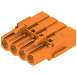 Pin header, 4 pole, pitch 5.08 mm, straight, orange, 1649390000