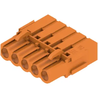 Pin header, 5 pole, pitch 5.08 mm, straight, orange, 1649400000 - 1