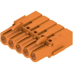 Pin header, 5 pole, pitch 5.08 mm, straight, orange, 1649400000