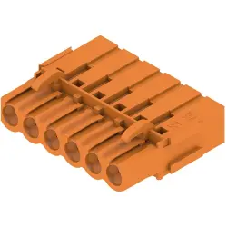 Pin header, 6 pole, pitch 5.08 mm, straight, orange, 1649410000