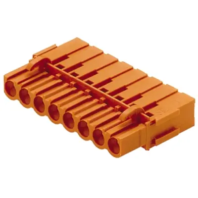 Pin header, 8 pole, pitch 5.08 mm, straight, orange, 1649430000 - 1
