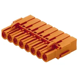Pin header, 8 pole, pitch 5.08 mm, straight, orange, 1649430000