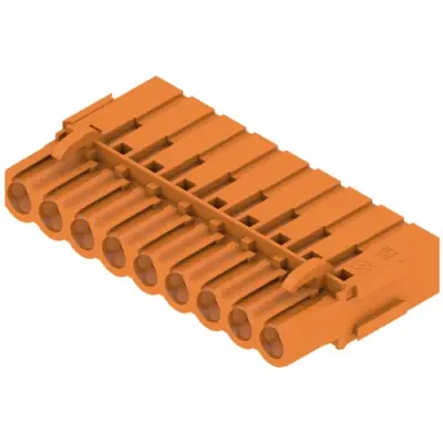 Pin header, 9 pole, pitch 5.08 mm, straight, orange, 1649440000 - 1