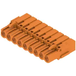 Pin header, 9 pole, pitch 5.08 mm, straight, orange, 1649440000