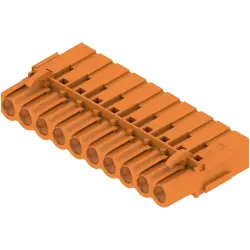Pin header, 10 pole, pitch 5.08 mm, straight, orange, 1649450000