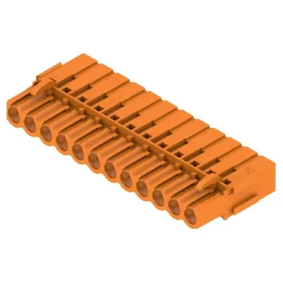Pin header, 12 pole, pitch 5.08 mm, straight, orange, 1649470000 - 1