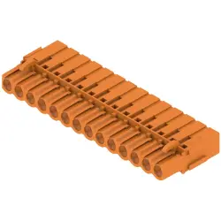 Pin header, 14 pole, pitch 5.08 mm, straight, orange, 1649490000