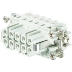 Socket contact insert, 2, 10 pole, equipped, screw connection, with PE contact, 1650620000