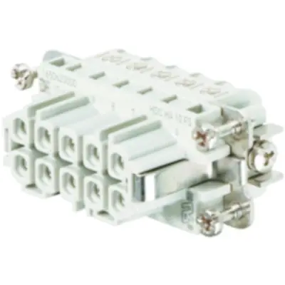 Socket contact insert, 2, 10 pole, equipped, screw connection, with PE contact, 1650620000 - 1