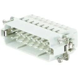 Pin contact insert, 5, 16 pole, equipped, screw connection, with PE contact, 1650770000