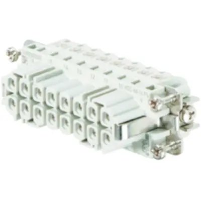 Socket contact insert, 5, 16 pole, equipped, screw connection, with PE contact, 1650780000 - 1