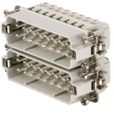 Pin contact insert, 5, 16 pole, equipped, screw connection, with PE contact, 1650880000 - 1