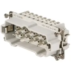 Pin contact insert, 6, 8 pole, equipped, screw connection, with PE contact, 1651330000