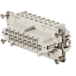 Socket contact insert, 6, 8 pole, equipped, screw connection, with PE contact, 1651340000