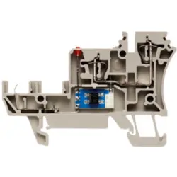 Initiator/actuator terminal block, spring balancer connection, 0.5-2.5 mm², 2 pole, 17.5 A, 4 kV, dark beige, 1651990000