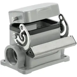 Surface mount housing, size B6, die-cast aluminum, 2 x PG16, angled, longitudinal bow locking, IP65, 1652990000