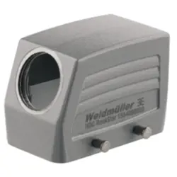 Grommet housing, size B10, die-cast aluminum, PG21, angled, cross bow locking, IP65, 1654090000