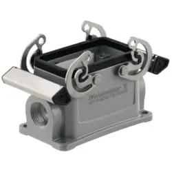 Surface mount housing, size B10, die-cast aluminum, PG16, angled, cross bow locking, IP65, 1654370000