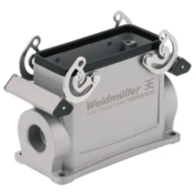 Surface mount housing, size B16, die-cast aluminum, 2 x PG21, angled, cross bow locking, IP65, 1656730000 - 1