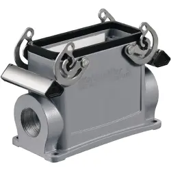 Surface mount housing, size D40, die-cast aluminum, PG29, angled, cross bow locking, IP65, 1656830000