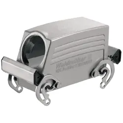 Grommet housing, size B16, die-cast aluminum, PG21, angled, cross bow locking, IP65, 1657380000