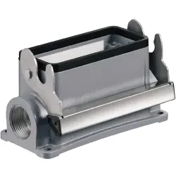 Surface mount housing, size B16, die-cast aluminum, PG21, angled, longitudinal bow locking, IP65, 1658110000
