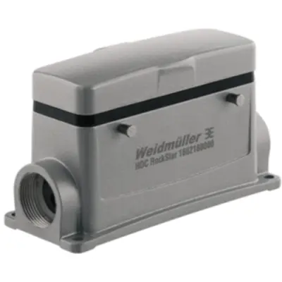 Surface mount housing, size B24, die-cast aluminum, 2 x PG21, angled, cross bow locking, IP65, 1662180000 - 1