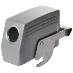 Grommet housing, size D64, die-cast aluminum, PG29, angled, central locking, IP65, 1663390000