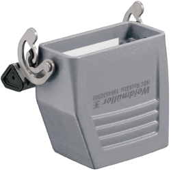 Grommet housing, size A10, die-cast aluminum, PG16, angled, longitudinal bow locking, IP65, 1664560000