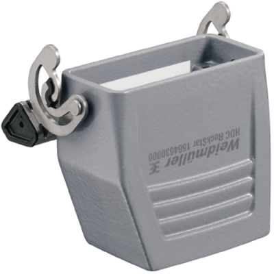 Grommet housing, size A10, die-cast aluminum, PG16, angled, longitudinal bow locking, IP65, 1664560000 - 1