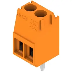 PCB terminal, 2 pole, pitch 3.5 mm, AWG 28-14, 10 A, screw connection, orange, 1667750000
