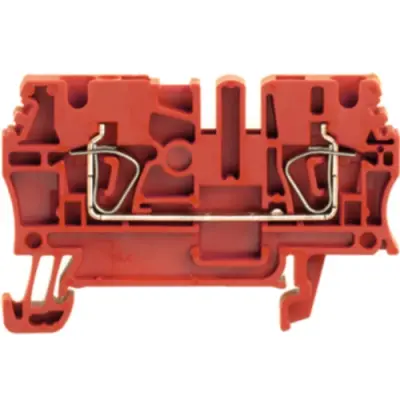 Through terminal block, spring balancer connection, 0.5-4.0 mm², 2 pole, 24 A, 8 kV, red, 1683260000 - 1