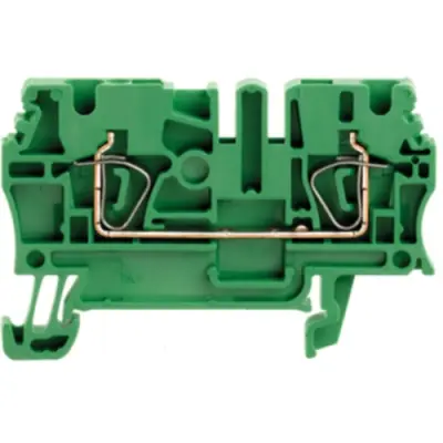 Through terminal block, spring balancer connection, 0.5-4.0 mm², 2 pole, 24 A, 8 kV, green, 1683280000 - 1
