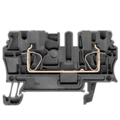 Through terminal block, spring balancer connection, 0.5-4.0 mm², 2 pole, 24 A, 8 kV, black, 1683330000 - 1