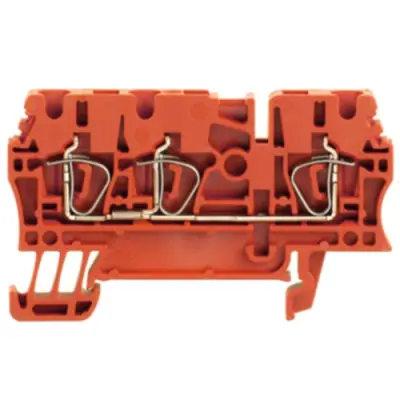 Through terminal block, spring balancer connection, 0.5-4.0 mm², 3 pole, 24 A, 8 kV, red, 1683340000 - 1