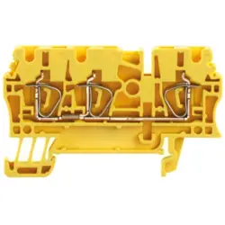 Through terminal block, spring balancer connection, 0.5-4.0 mm², 3 pole, 24 A, 8 kV, yellow, 1683350000