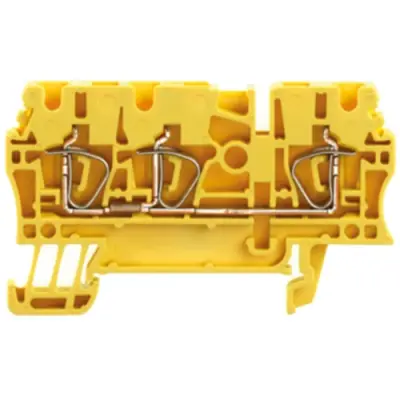 Through terminal block, spring balancer connection, 0.5-4.0 mm², 3 pole, 24 A, 8 kV, yellow, 1683350000 - 1