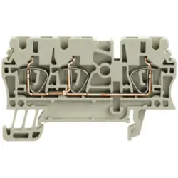 Through terminal block, spring balancer connection, 0.5-4.0 mm², 3 pole, 24 A, 8 kV, gray, 1683390000
