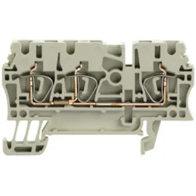 Through terminal block, spring balancer connection, 0.5-4.0 mm², 3 pole, 24 A, 8 kV, gray, 1683390000 - 1
