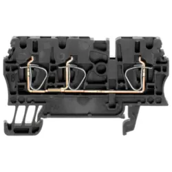 Through terminal block, spring balancer connection, 0.5-4.0 mm², 3 pole, 24 A, 8 kV, black, 1683410000