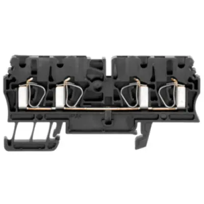 Through terminal block, spring balancer connection, 0.5-4.0 mm², 4 pole, 24 A, 8 kV, black, 1683490000 - 1