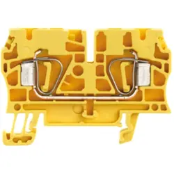 Through terminal block, spring balancer connection, 0.5-6.0 mm², 2 pole, 32 A, 8 kV, yellow, 1683590000