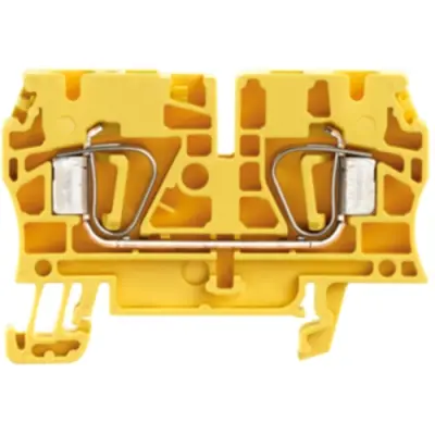 Through terminal block, spring balancer connection, 0.5-6.0 mm², 2 pole, 32 A, 8 kV, yellow, 1683590000 - 1