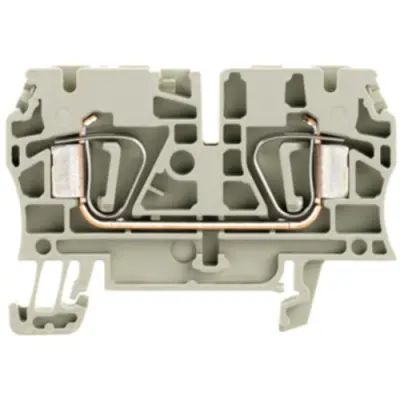 Through terminal block, spring balancer connection, 0.5-6.0 mm², 2 pole, 32 A, 8 kV, gray, 1683630000 - 1