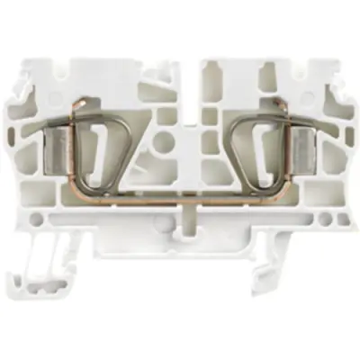 Through terminal block, spring balancer connection, 0.5-6.0 mm², 2 pole, 32 A, 8 kV, white, 1683640000 - 1