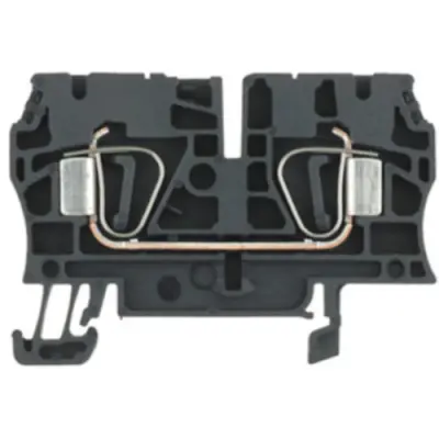 Through terminal block, spring balancer connection, 0.5-6.0 mm², 2 pole, 32 A, 8 kV, black, 1683650000 - 1