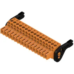 Socket header, 16 pole, pitch 3.5 mm, straight, orange, 1687790000
