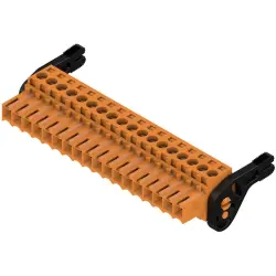 Socket header, 18 pole, pitch 3.5 mm, straight, orange, 1687810000